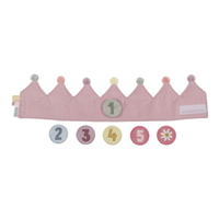 CORONA DE CUMPLEAÑOS CON NÚMEROS ROSA
