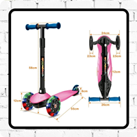 Patinete 3 ruedas Street Wheels Rosa con luz.