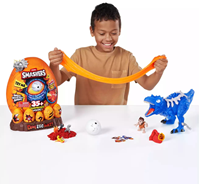 Huevo Smashers Dinosaurio con figuras y 35 sorpresas, añade agua para que haga efecto vapor,  luces y sonidos