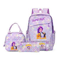 KPOP DEMON HUNTERS set mochila con bolsa de almuerzo morada