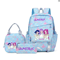 KPOP DEMON HUNTERS set mochila con bolsa de almuerzo azul