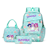 KPOP DEMON HUNTERS set mochila con bolsa de almuerzo verde