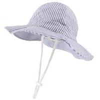 Sombrero ala ancha a rayas Azul marino 48cm(6-12M)