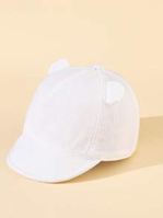 Gorra visera con orejas ajustable Blanco 3-12M