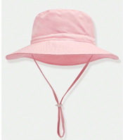 Sombrero de playa rosa con correa 3-12M