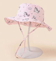 Sombrero de playa unicornios con correa 3-12M