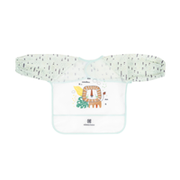 Babero EVA de manga larga con recogemigas Savanna Menta