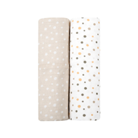 Juego de muselinas 2 uds cm Dots Beige