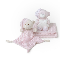 SET 3 PZS CASITA PELUCHE, MANTA Y DOU DOU ROSA