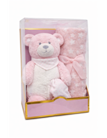 ESTUCHE MANTA ESTRELLAS Y OSITO ROSA