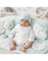 ESTUCHE 5 PIEZAS - CAPA, BODY, GORRO , MANOPLA Y BABERO BCO-V