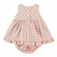 VESTIDO C/ BRAGA VICHY ROSA 9M
