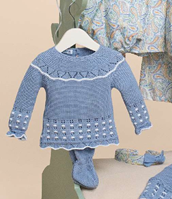 CONJ 2.P LIN CALADO FLOR MANDARINA CEL/BCO 6M