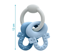 Mordedor llaves de silicona azul y gris