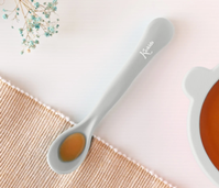 Cuchara grande comida para bebés gris