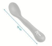 Cuchara grande comida para bebés gris