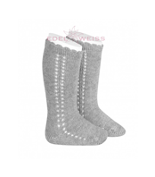 Calcetin alto perle calado lateral T000 ALUMINIO 221