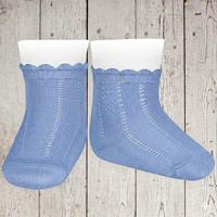 Calcetin algodon calado fino T2 AZULADO 446