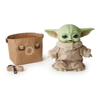 PELUCHE ELECTRÓNICO CON BANDOLERA THE CHILD-BABY YODA-GROGU 28 CM STAR WARS THE MANDALORIAN