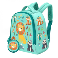 Mochila + monedero Animales neopreno 25cm