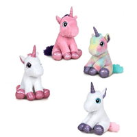 PELUCHE UNICORNIO COLOR BLANCO SENTADO PEQUEÑO 17 CM