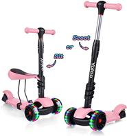 YOLEO Patinete para Niñas 3-en-1, Scooter 3 Ruedas LED