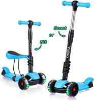 YOLEO Patinete para Niños 3-en-1, Scooter 3 Ruedas LED