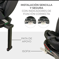 SILLA AUTO TOLKIEN NEGRO C/ISOFIX I-SIZE 40-150
