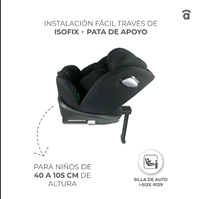 SILLA AUTO TOLKIEN NEGRO C/ISOFIX I-SIZE 40-150