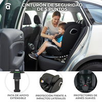 SILLA AUTO TOLKIEN NEGRO C/ISOFIX I-SIZE 40-150