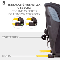 SILLA AUTO I-SIZE 76-150 CM PROFIX GRIS