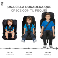 SILLA AUTO I-SIZE 76-150 CM PROFIX GRIS