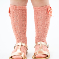 Calcetin alto perlé calado c/lazo T000 PEONIA 635