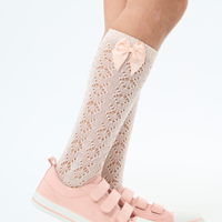 Calcetin alto perle calado c/ lazo T000 NUDE 674