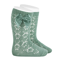 Calcetin alto perle calado c/ lazo T1 JADE 704 