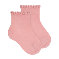 Calcetin corto puño labrado 526 ROSA PALO 2