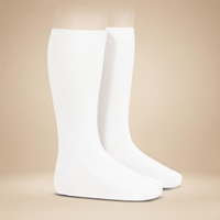 Calcetin alto basico punto liso T000 BLANCO 200