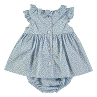 VESTIDO C/ BRAGA AZUL 12M