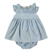 VESTIDO C/ BRAGA AZUL 12M