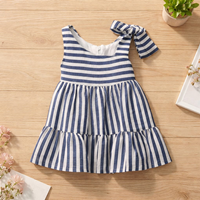 VESTIDO RAYAS AZUL 24 M