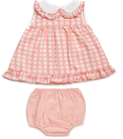 VESTIDO CORTO CON BRAGA 12M ROSA EMPOLVADO