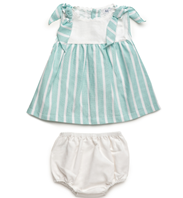 VESTIDO CORTO CON BRAGA 24M BLANCO VERDE