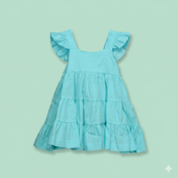 VESTIDO TIRANTE VOLANTE DRIADA CELESTE