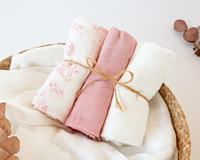 MUSELINA 70X70CMS BAMBÚ ROSA 3U