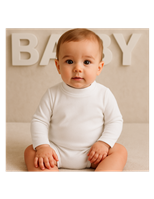 BODY ALGODON CUELLO SEMICISNE BLANCO - 12 MESES