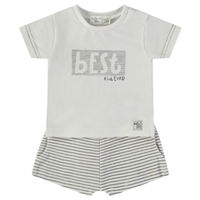 CONJ 2 PZAS RAYAS BLANCO 12M