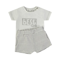 CONJ 2 PZAS RAYAS BLANCO 12M