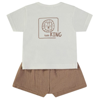 CONJ 2 PZAS LITTLE KING MARRON 12M