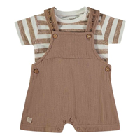 CONJ 2 PZAS RAYAS MARRON 18M