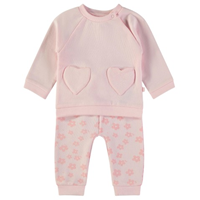 CONJ 2 PZAS CORAZON ROSA 9M